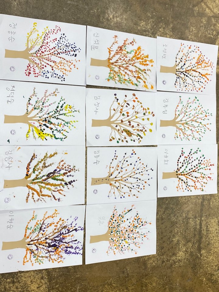 여가프로그램 - 면봉물감찍기